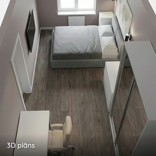 Piedāvātais mēbeļu izvietojums · 3D plāns