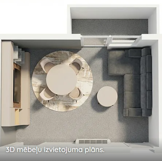 3D mēbeļu izvietojuma plāns